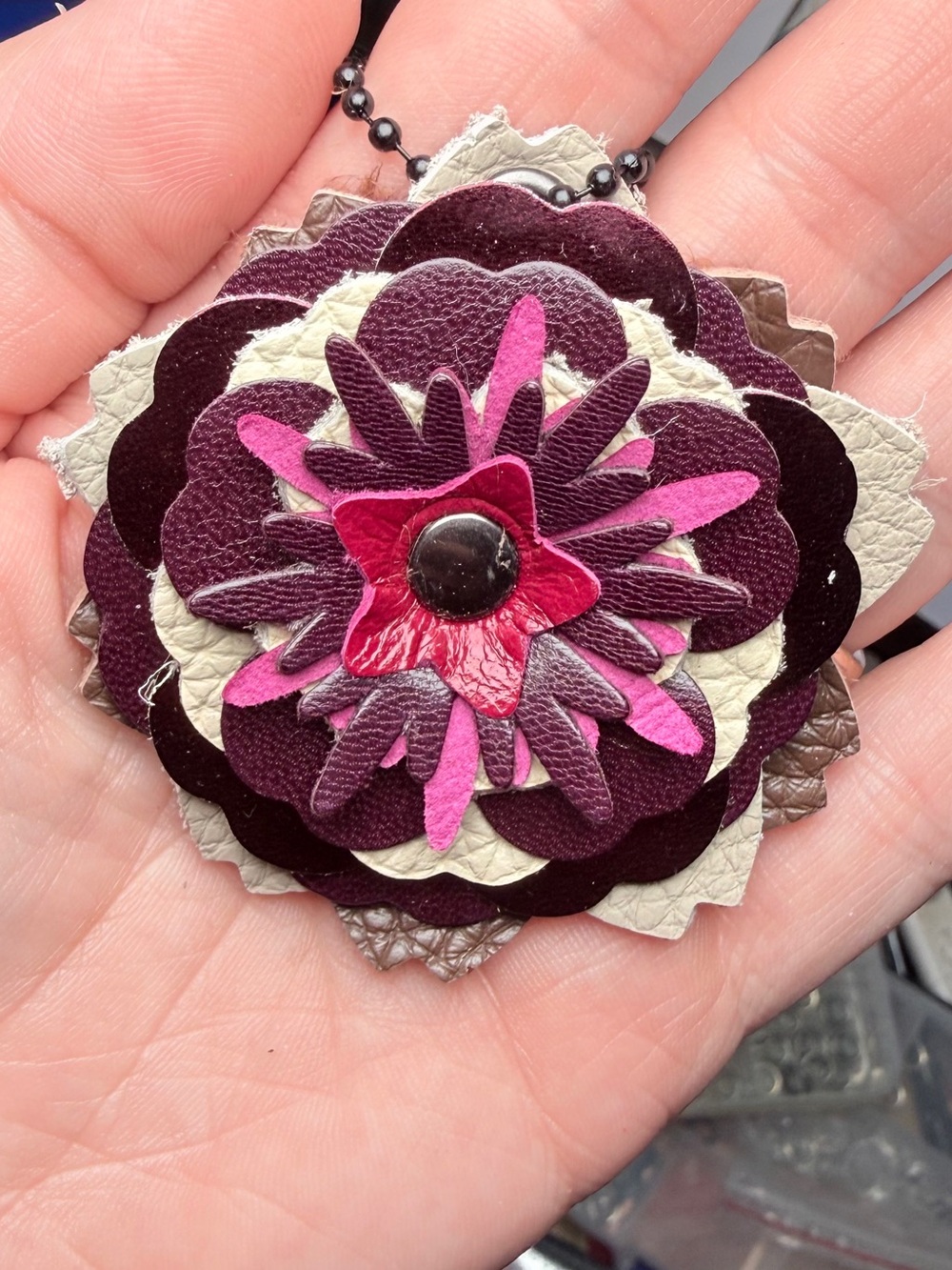 Handmade Floral Bag Charm 💜🩷